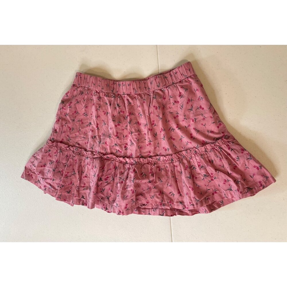 GAP Kids Girls Pink Floral Skort Size XL Tiered Ruffles Lightweight Cottagecore